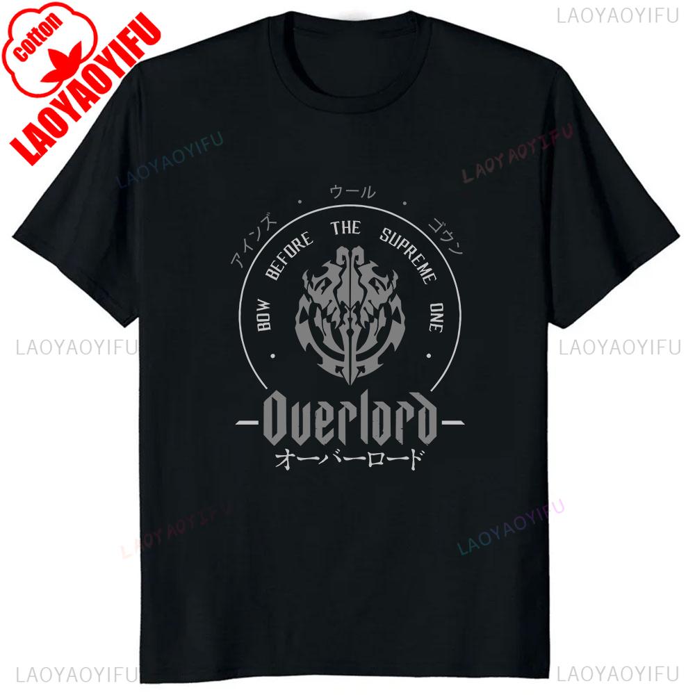 Skull Anime Overlord Ainz Ooal Gown Graphic Tshirt Japan Harajuku Style Short Sleeve Man Tshirt Hip Hop Y2K Cotton Women Tees