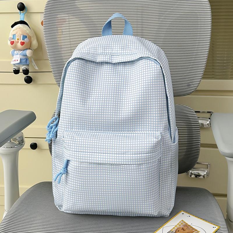 Zaino Scolastico Campus Zaino Scolastico Edizione Coreana Femminile ins Zaino Semplice a Quadri Studente delle Scuole Superiori Grande Capacità Zaino da Viaggio per il Tempo Libero