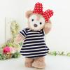 Cushu Cush Duffy and ShellieMay Plush Dress-Up Costume Set (2-Piece Set) - Navy Striped Dress with Ribbon (cds270S)