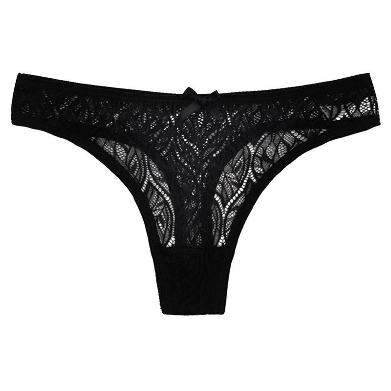 Low-Middle Waist Ladies Thong Panties, Non-marking Comfortable Breathable Women's T Pants Lace Sexy Women's Panties