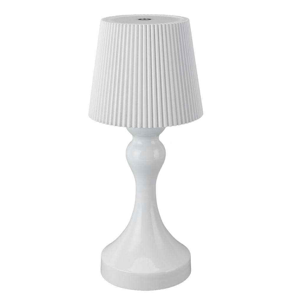 LED Akku-Tischleuchte Eisen Kunststoff Plissee Touch-Steuerung Stufenlos Dimmbar USB Wiederaufladbar Nachttischlampe für