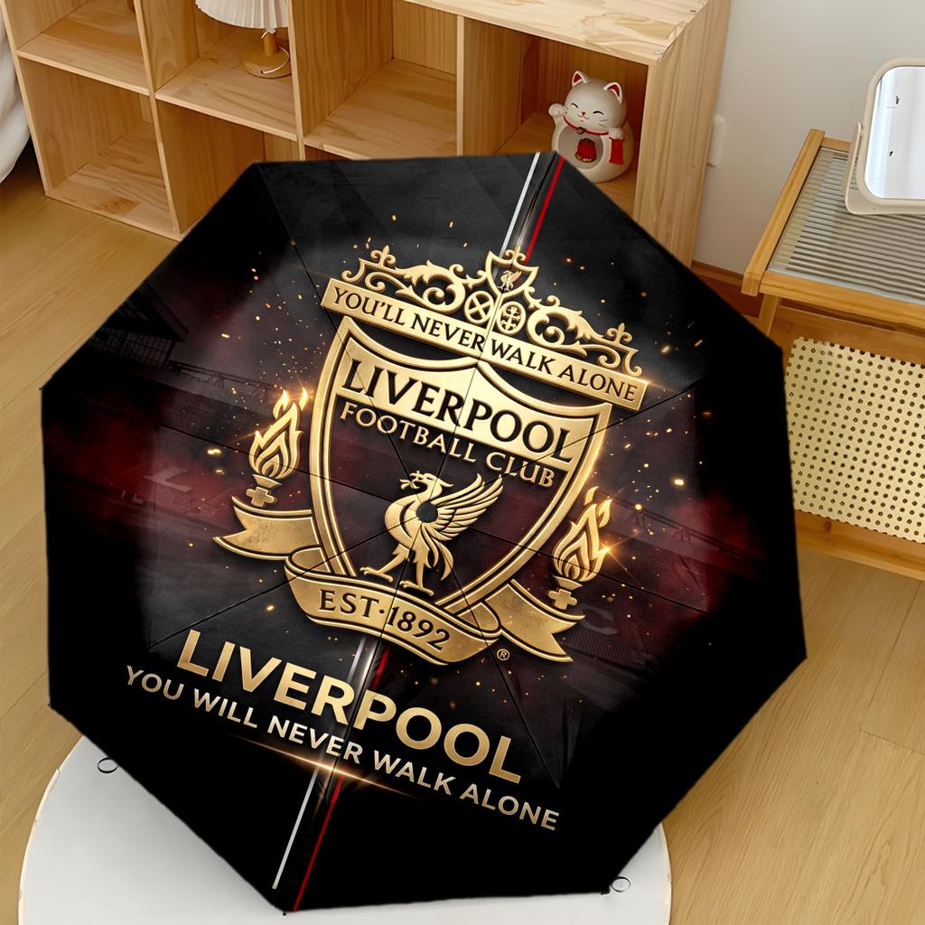Liverpool Football Club Compact Travel Automatic Umbrella Compact 8Rib Design Compact Design Travel Essential Fashion Lovers Birthdaychristmas Gift