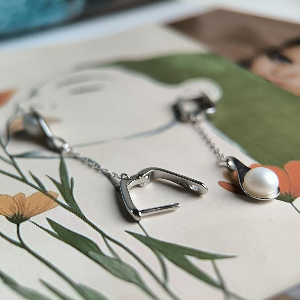 Silver Earrings with Natural Pearls (2186854)