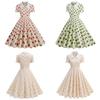 Vintage Polka Dot Dress With Spliced Details For Casual Outings And Parties