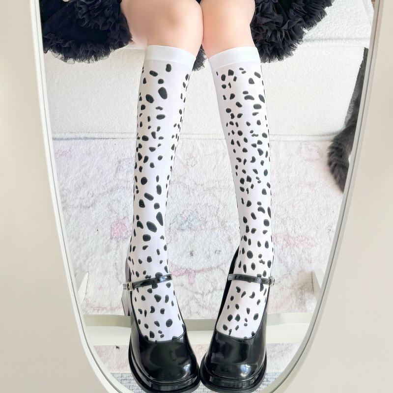 Women's Spring & Summer Polka Dot Mid-Calf Socks - Thin, Versatile Ruffle Skirt Stockings in Hepburn Style