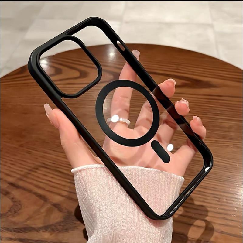 Applicable To IPhone 16 Acrylic Transparent Magnetic Phone Case Apple 15promax Simple Anti Fall Protection Case 14