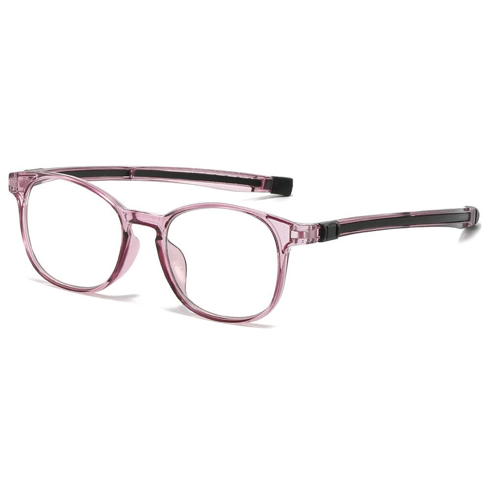 Retro Round Blue Light Reading Glasses Portable Artifact Neck Magnetic Attraction Anti-Lost Ultra-Light Glasses