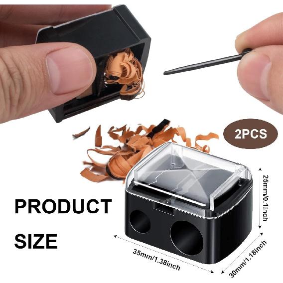 2 Pcs Eyeliner Sharpener,2 Holes Makeup Sharpener,Make up Pencil Sharpener,Eyeliner Pencil Sharpener,for Lip Liner,Eyebrow Pencil,Eyeliners Pencils