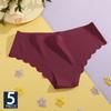 5PCS Seamless Silk Briefs Sexy Panties For Lady Mid Waist Comfortable Girl Silk Panty Female Underpants Woman Lingerie