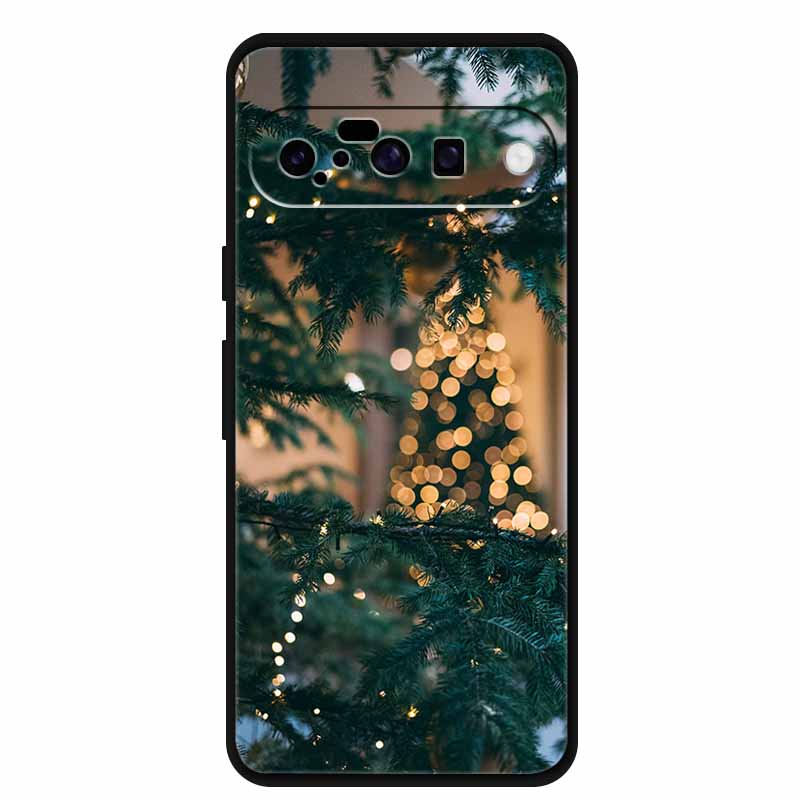 Christmas Phone Cases For Google Pixel 10 Case Silicone Soft Black Cover Christmas Tree for Pixel 10 Pro / 10 Pro XL Back Cover