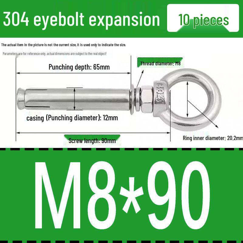 Stainless Steel 304 Eyebolt Expansion Nail with Fixing Loop