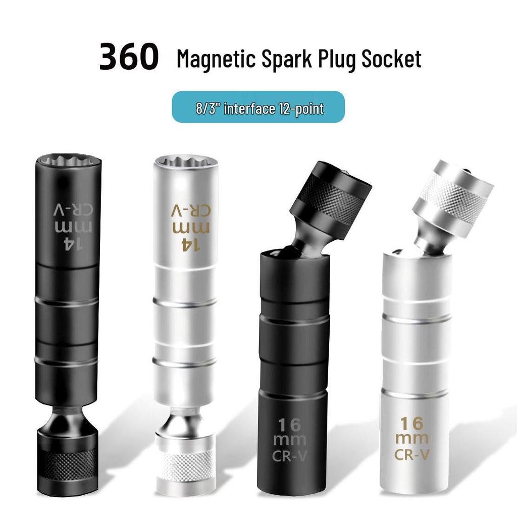 Clé à douille magnétique pour bougie d'allumage Yubei pour 14 mm et 16 mm Réparation automobile
