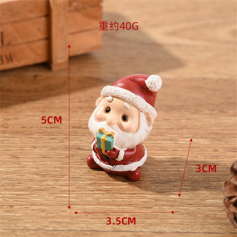 2025 Miniature Figurines Beautiful Mini Christmas Tree Elk Snowman Figurine Decor Compact Miniature Statue For Home