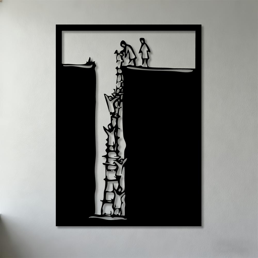 

1pc 2D Flat Ladder Climbing Figures Metal Wall Art Modern Two Dimensional Sculpture for Living Room Bedroom Office Decor 30cm-11.81inch чёрный