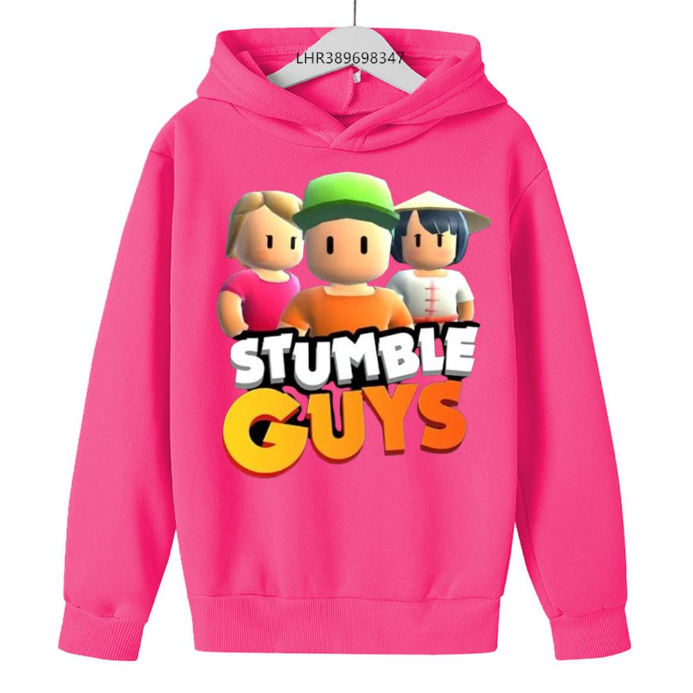 Stumble Guys Autumn Winter Sweatshirt Tops Hoodie Children's Hoodie Clothing Suitable for 3-12 Years Boys Girls Hood Outerwear