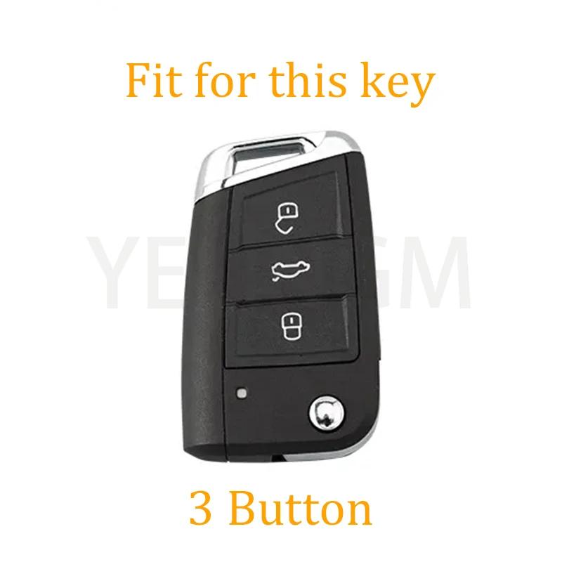 Car Tpu Key Case Cover For Vw Volkswagen Golf 7 Mk7 Tiguan Mk2 T-Roc T-Cross Skoda Octavia Kodiaq Karoq Seat Ateca Leon Fob