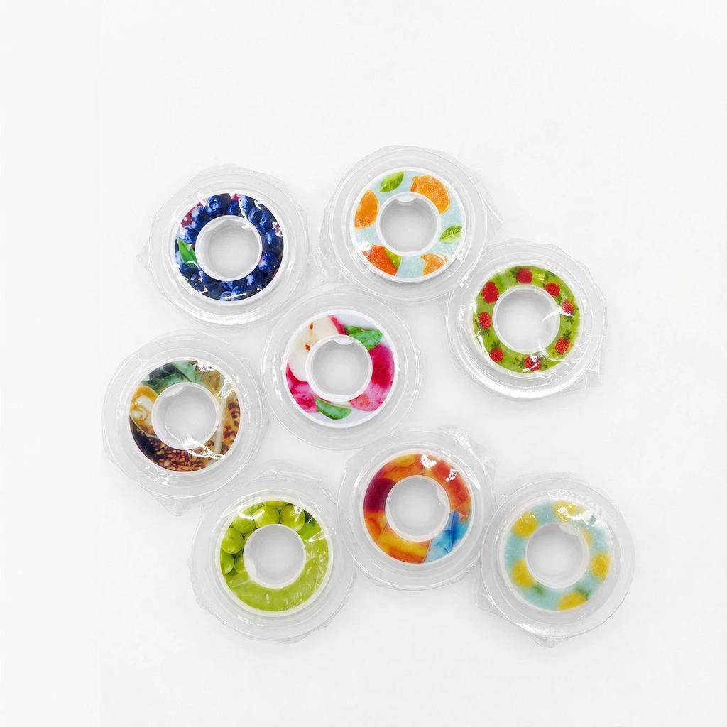 Anello Aromatico Pod Frutta Gelatina Rotondo con Zero Zuccheri, Zero Calorie - Tazza Stagionatura Divertente Portatile.