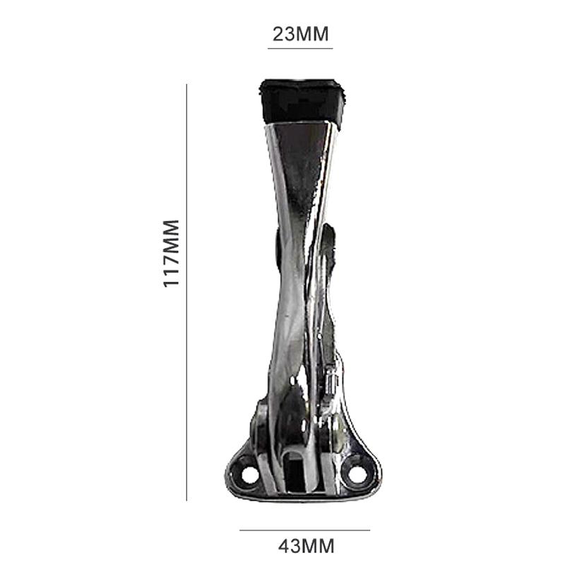 Adjustable Pedals Door Stopper Heavy Duty Mute Zinc Alloy Door Stops With Non-Slip Rubber Tip Hidden Wall Protector Hardwa