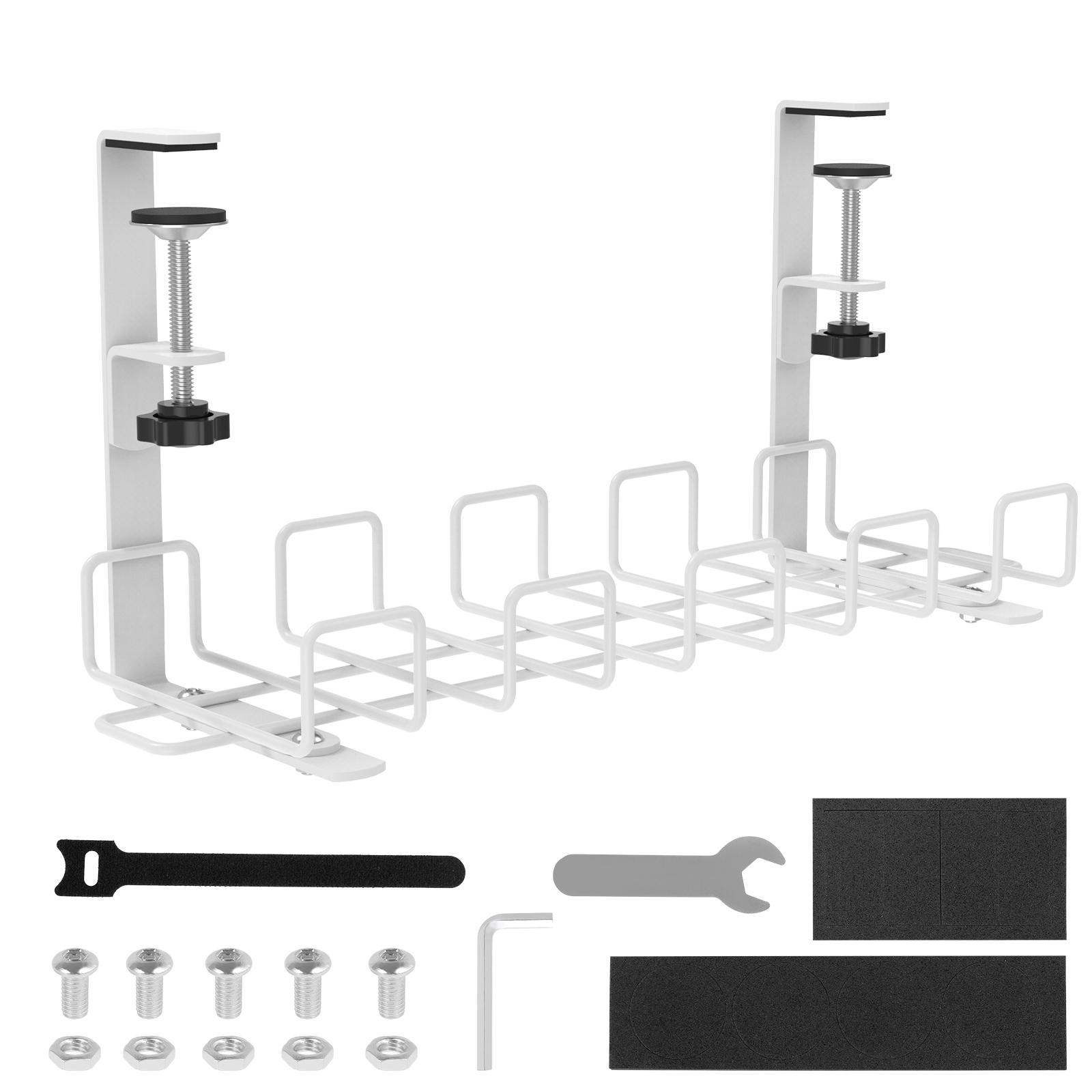 

Подстольная стойка для хранения кабелей, гнездо под столом, наушники, провод, зарядный кабель, органайзер, лоток, домашний офисный стол, управление шнурами белый