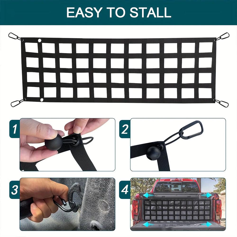 Heavy-Duty Truck Tailgate & Trunk Cargo Barrier Net