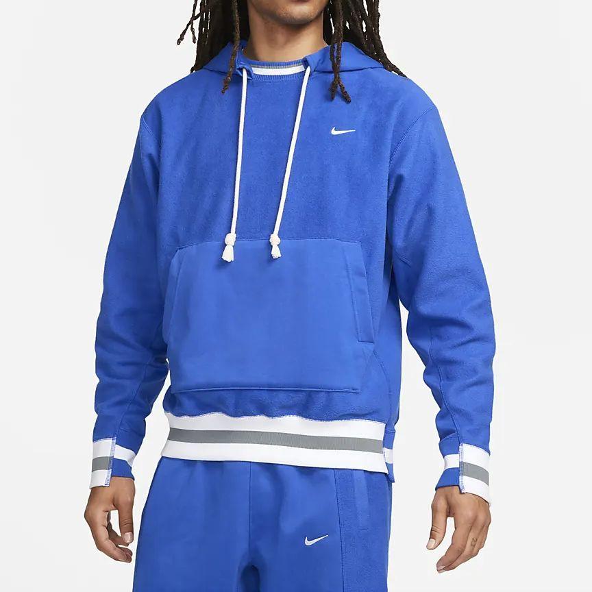 Nike Dri-FIT Standard Issue Logo Pattern Printed Striped Color Block Quick-Dry Basketball Hoodie Men Hoodies Game-Royal FB6931-480