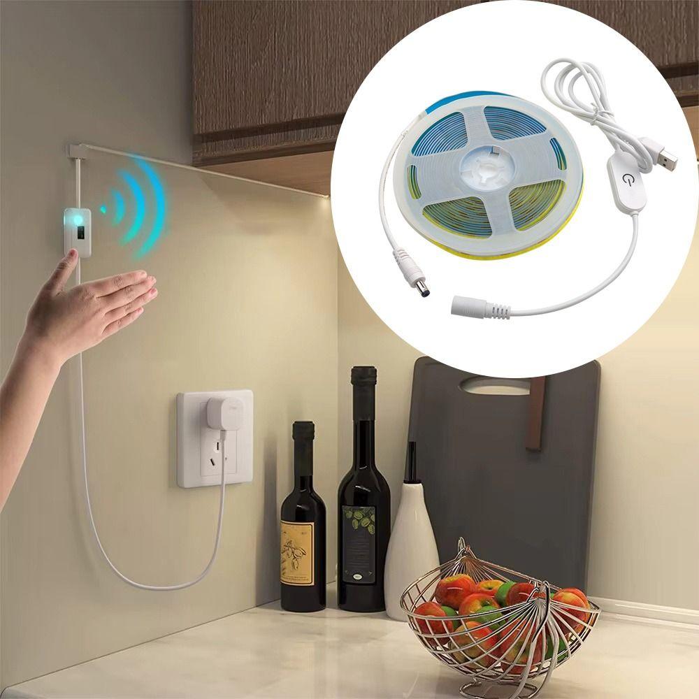 DC 5V LED Under Cabinet Light USB Powered Flexible Tape LED Strip Light 2835 LED Dimmable Control Smart Dimmer Room Decoration