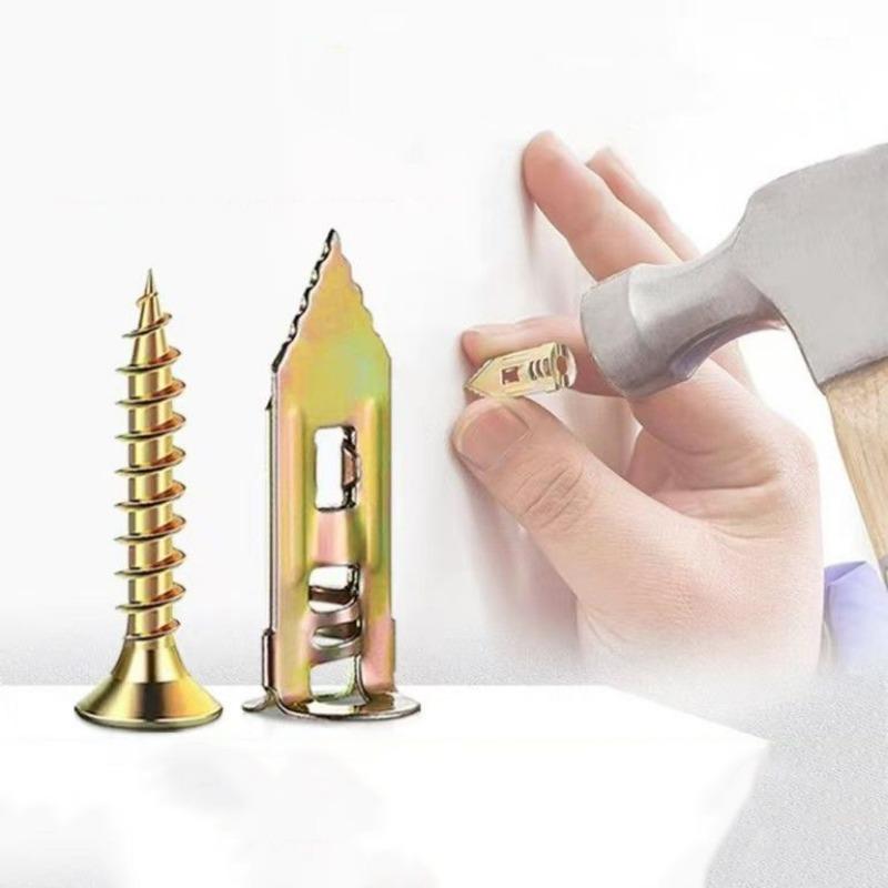 20/100set Self Drilling Drywall Anchors with Screws Expansion Nail Heavy-Duty Metal Wall Anchors Self-Tappe Screw Fixing Tools