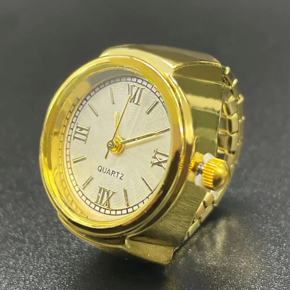 Digitální Křemenný Prsten na Prst pro Ženy Muže Vintage Stříbrný Mini Punk Hodinky Prsteny Elastické Šperky Hodiny Vtipný Dárek