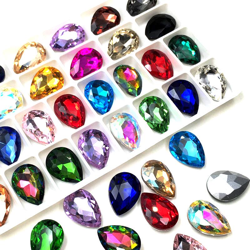 Tropfenförmige Unregelmäßige Kristallglas Strasssteine für DIY Handyhüllen, Handgefertigte Basteleien