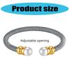 Personality Cable Pearls Titaniums Steel Bracelet Adjustable Open Bangle Two Color Electroplated Wristband for Women