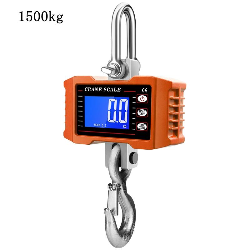 Digitale HängeWaage 1500kg WiegeWerkzeuge 1000KG Schwerlast KranWaagen LCD Stahl Industriell Automatischer Haken WiegeWaage