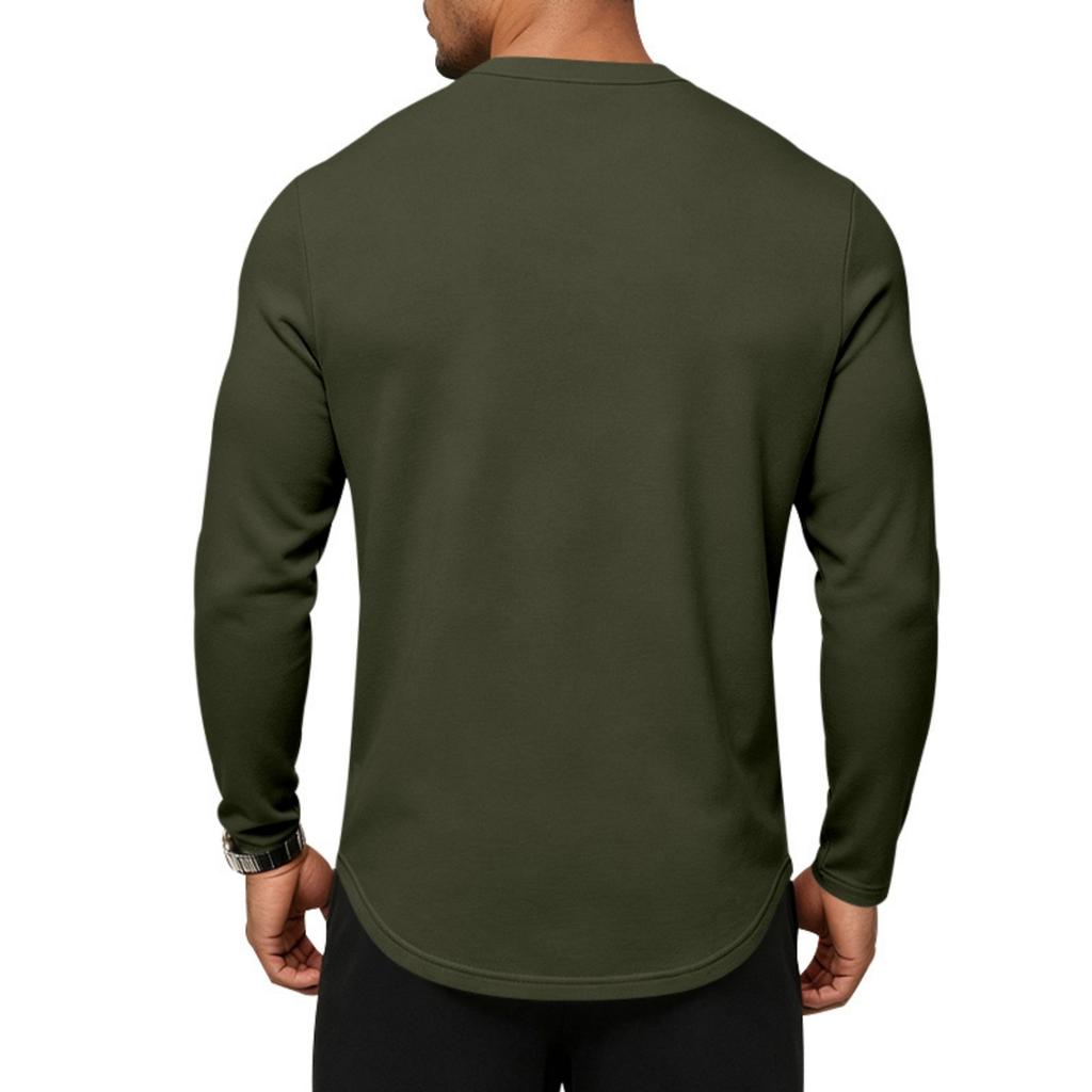 Men's Long Sleeve T-Shirt Casual Crewneck Loose Fit Breathable Versatile Base Layer Top for Commute and Everyday Wear