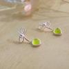 Forest Green Love Bow Earrings for Women In Summer Fresh and Sweet