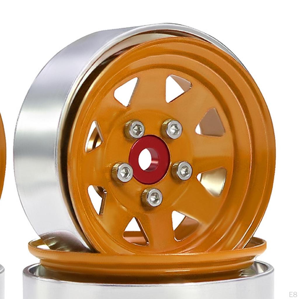 4 Pieces RC Wheel Rims Aluminum Alloy 1/10 Accessory Simple Assembly for SCX10 TRX4 90046 Suitable