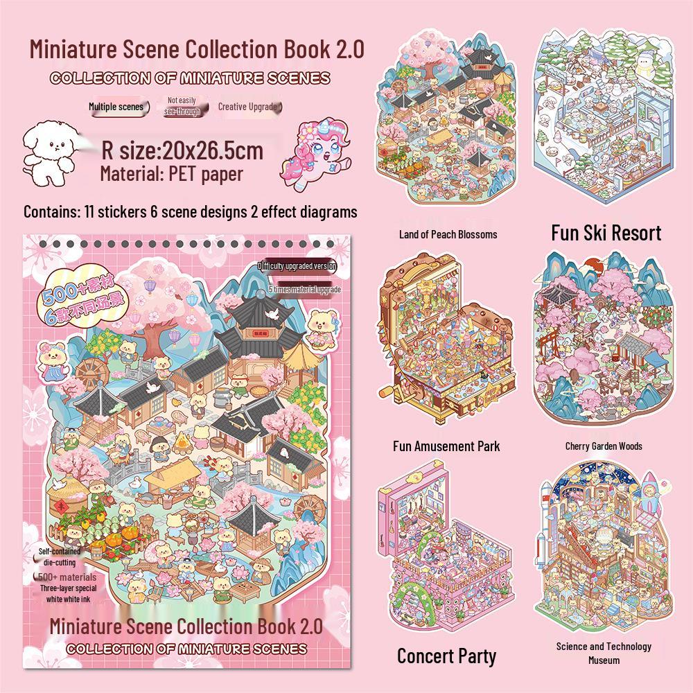 Miniature Scene Collection: 3D High-Value Landscaping Cottage Stickers