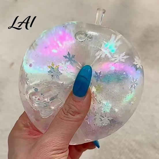 Squeeze Stress Ball Clear Glitter Fruit Toy Anxiety Relief Snowflake Sequins Sensory Slow Rising Stretchy Fidget Party Favors Rebound