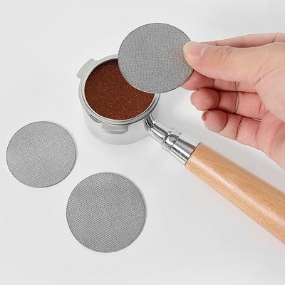 Siebträger, Kaffeefilter, wiederverwendbar, silberfarbener Edelstahl