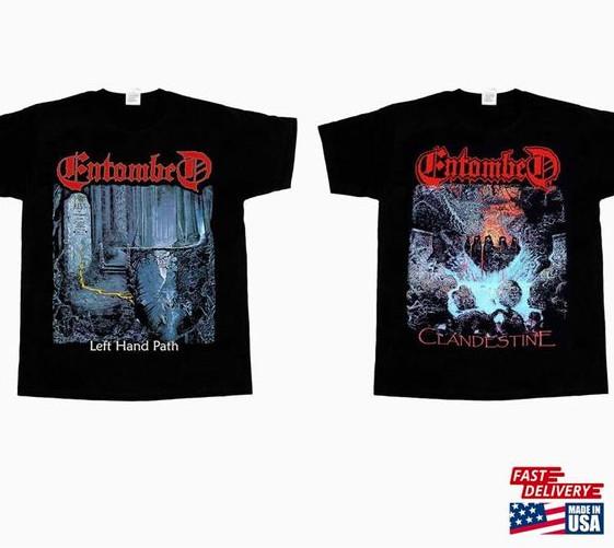 Entombed Left Hand Path'90 Clandestine Ny Svart Kortarmet T-skjorte 3 4 5Xl