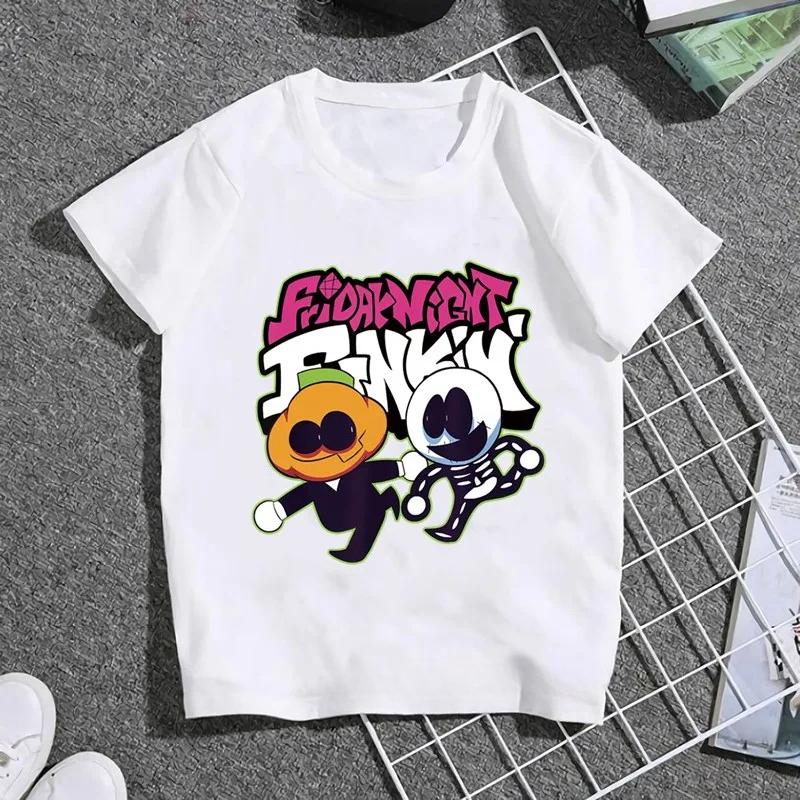Hot Game Friday Night Funkin Cartoon Kids T Shirt Girls Summer Fashion Tops Baby Boys Clothes Children Short Sleeve T-shirt
