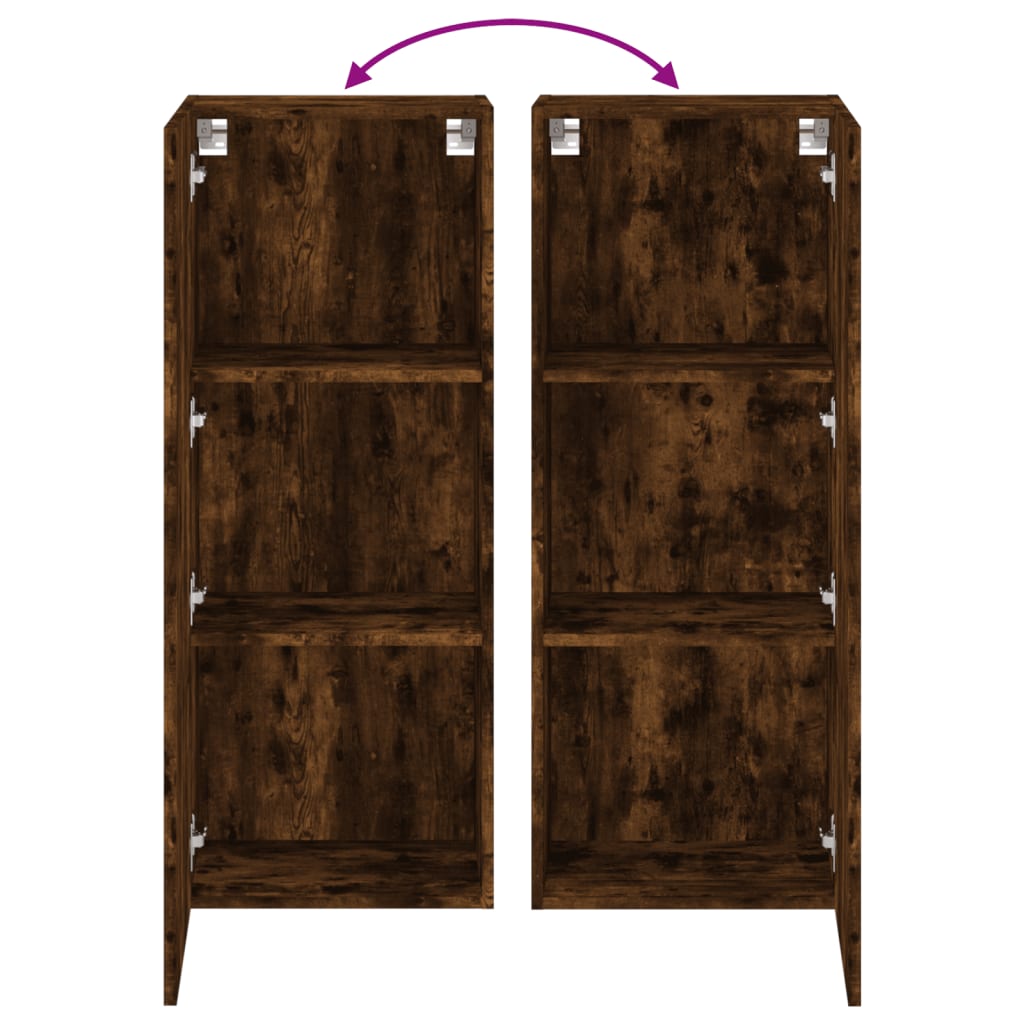 TV Wall Cabinet Smoked Oak Finish 40.5 x 30 x 102 cm Engineered Wood