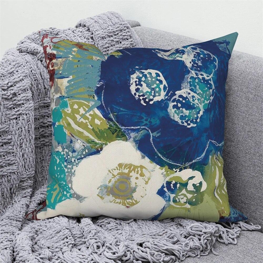 

Белый цветок живопись декоративная наволочка диванная подушка домашний декор подарочная крышка 40x40cm