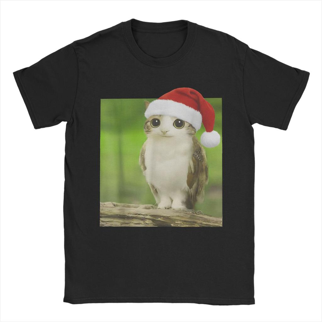 Funny Adorable Cat Owl Brainrot Meme Meowl Christmas Unisex T Shirts Awesome Tees Short Sleeve Crew Neck TShirt Clothing
