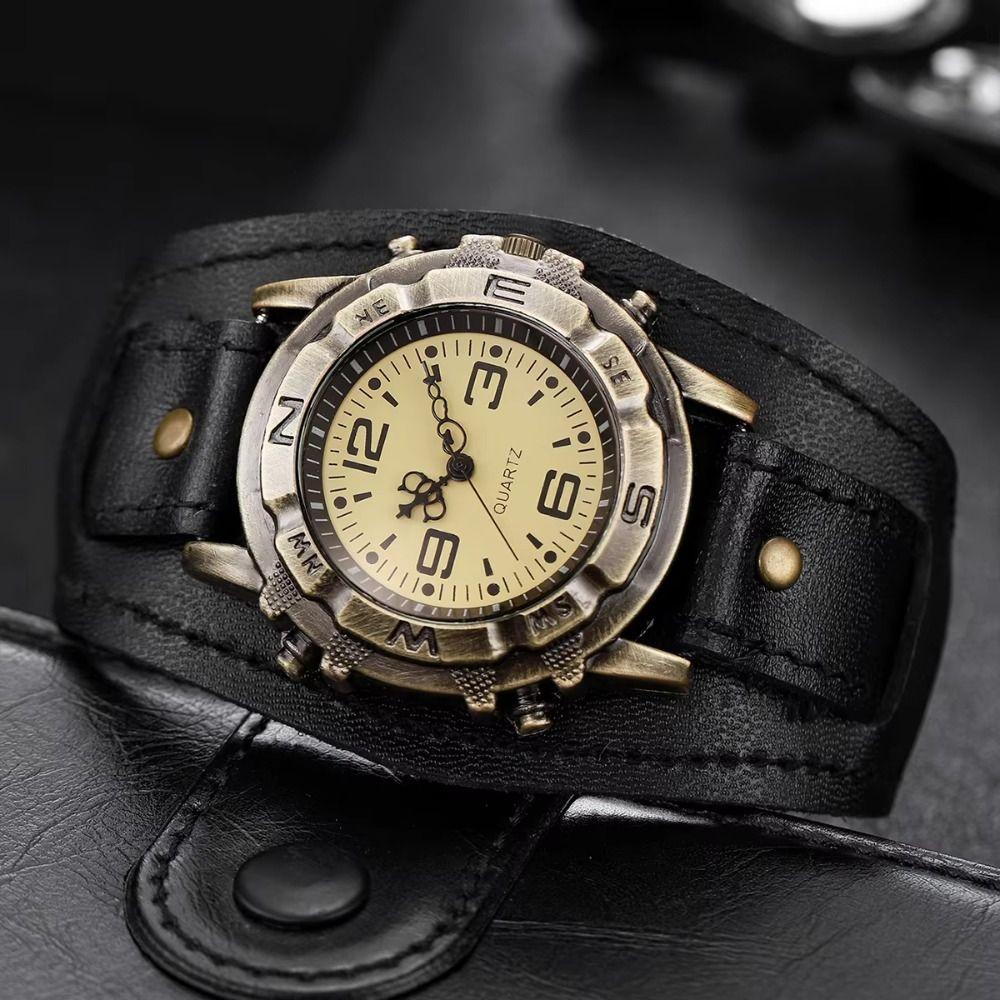 Punk-Stil Rindsleder Armbanduhr Rindslederarmband Armband Lederarmband Armbanduhren