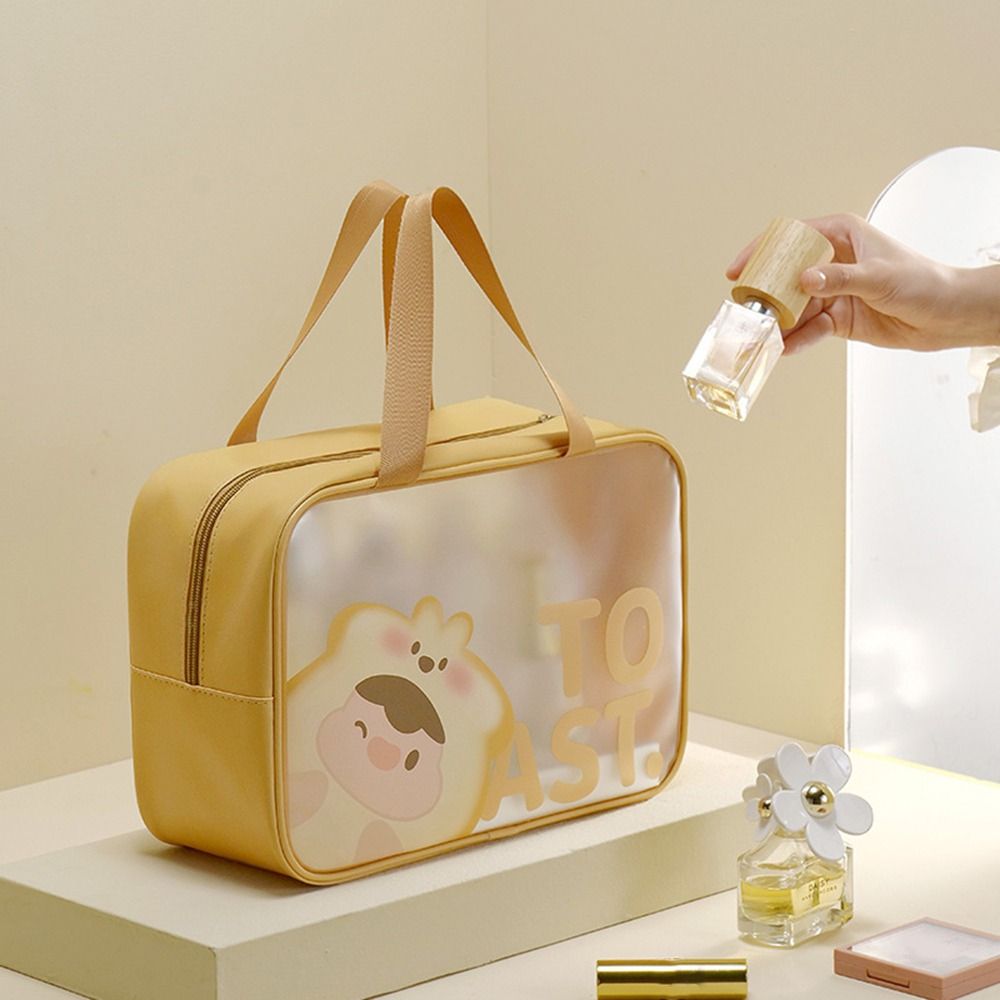 Waterproof Travel Makeup Case Large Capacity Wash Bag Simple Cartoon PVC Cosmetic Bag  Bathroom