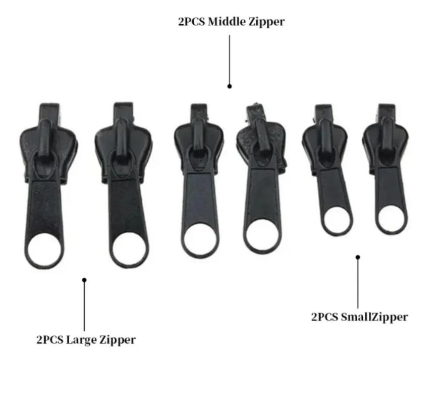 6Pcs Zipper Repair Kit Zipper Pull Replacement Slider Kit Zip Slider Teeth Rescue Instant Zipper for Jackets Coats Boots