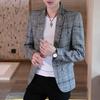 Men's Slim Fit Business Casual Blazer Korean Fashion All Seasons Polyester Boutique Style