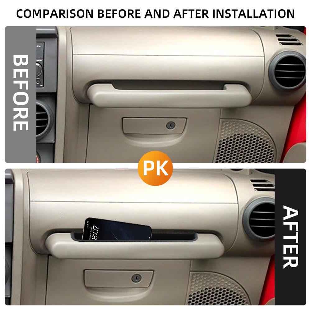 For Jeep Wrangler JK 2007-2010 LHD Car Passenger Storage Tray Organizer Grab Handle Accessory Box Door Interior Accessories