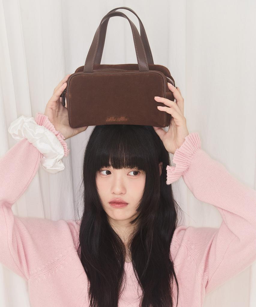 Alki Alka Mini Square Tote Bag_Suede (Suede Brown)