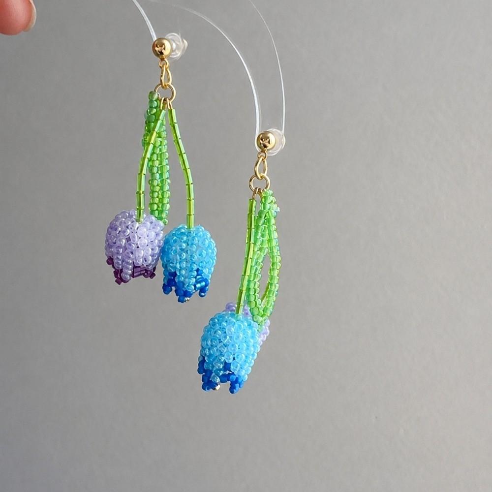 Handmade Necklace Pendant Rice Bead Flower Keychain Pendant DIY accessories