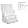 Acrylic Brochure Holder 3 Tiers A4 Size Clear Wall Mount Countertop Organizer Flyer Booklet Document Magazine Literature Display Stand Home Supplies